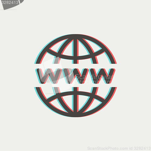 Image of Globe with website design thin line icon