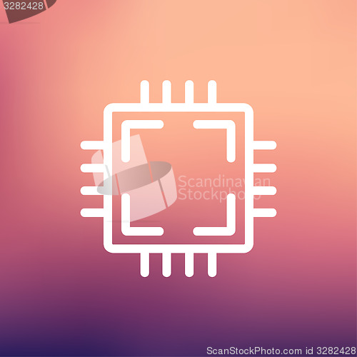 Image of CPU thin line icon