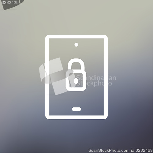 Image of Smartphone security thin line icon