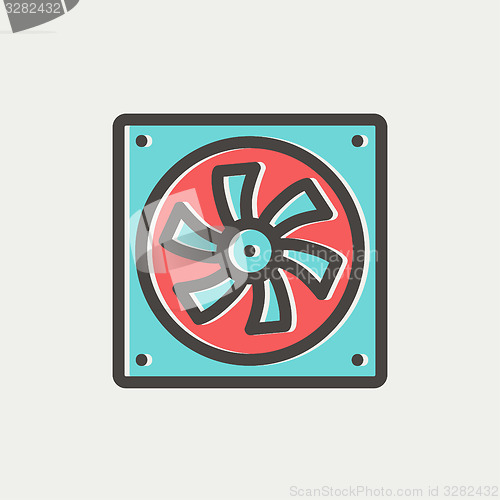 Image of Computer cooler thin line icon