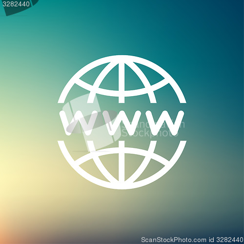 Image of Globe with website design thin line icon