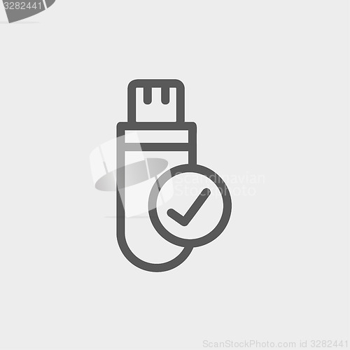 Image of USB Flash drive thin line icon