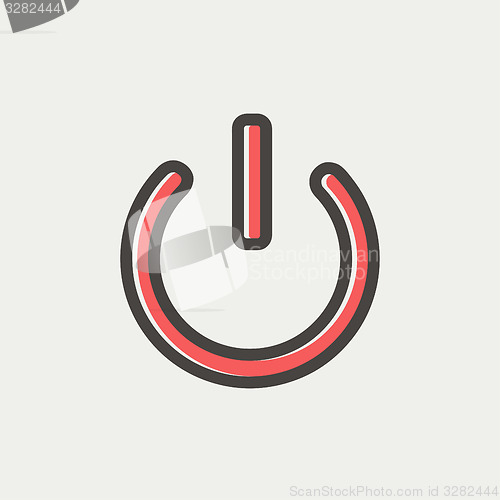 Image of Power start button thin line icon