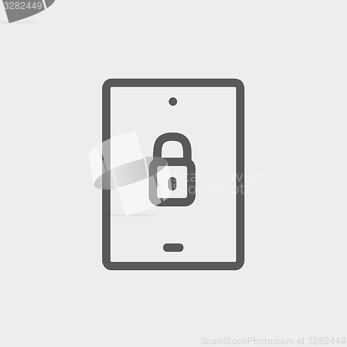 Image of Smartphone security thin line icon