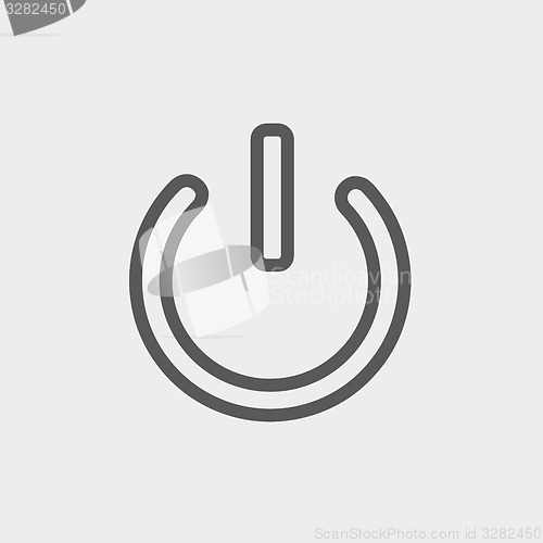 Image of Power start button thin line icon