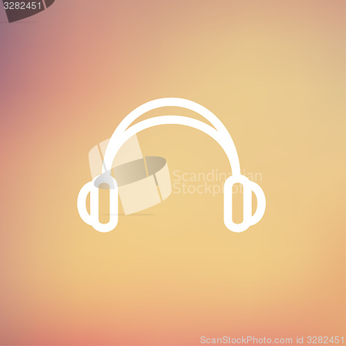 Image of Headphones thin line icon