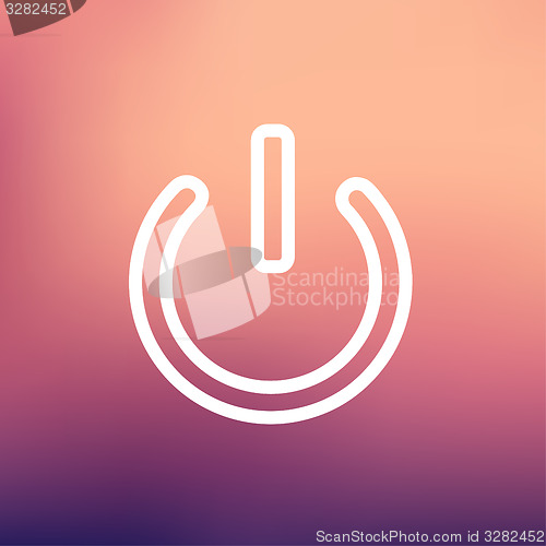 Image of Power start button thin line icon