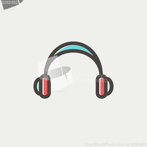 Image of Headphones thin line icon