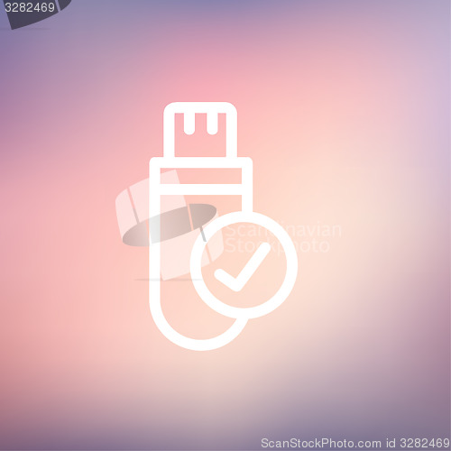 Image of USB Flash drive thin line icon