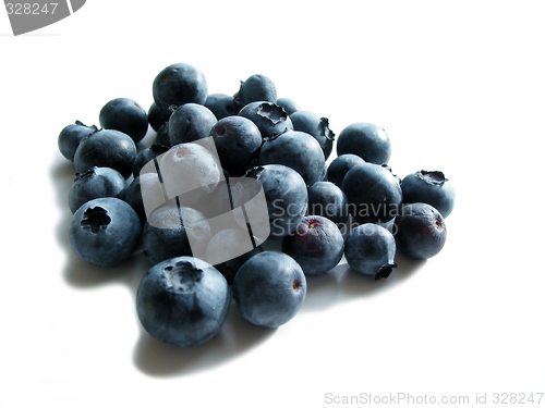 Image of Blueberries on white