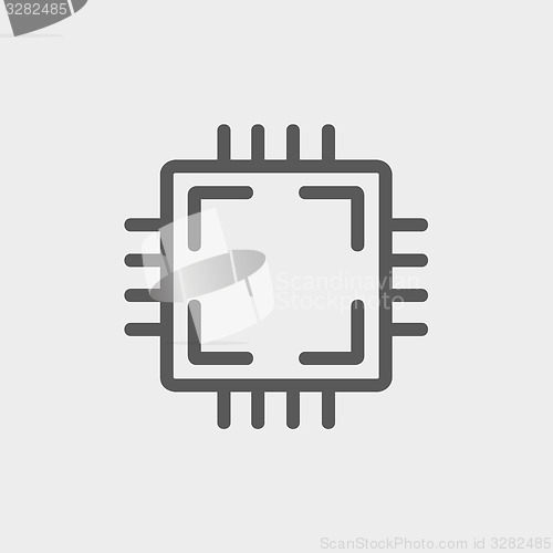 Image of CPU thin line icon