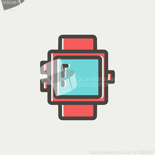 Image of Blank smartwatch thin line icon