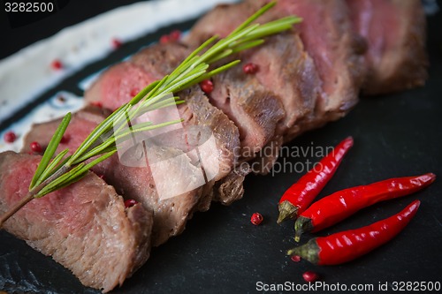 Image of Medium Rare Cooked Beef Roast