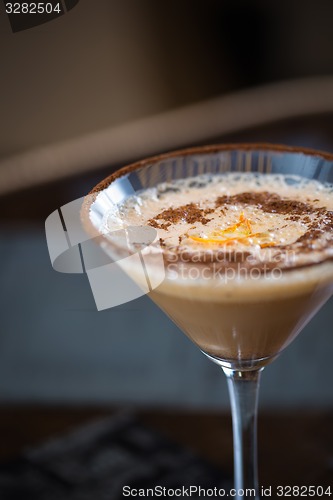 Image of Cold fresh cocktail coffee with orange