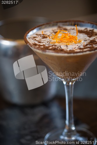 Image of Cold fresh cocktail coffee with orange