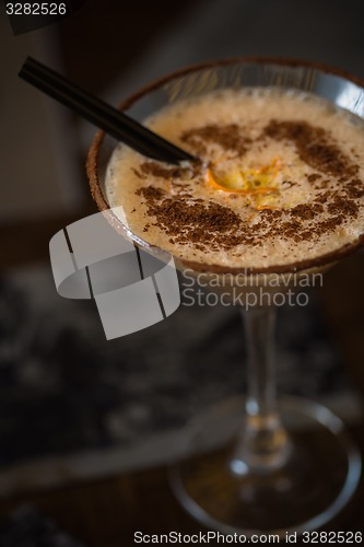 Image of Cold fresh cocktail coffee with orange