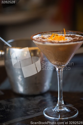 Image of Cold fresh cocktail coffee with orange