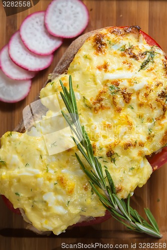 Image of French toast ham cheese and salad