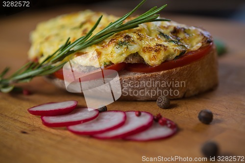 Image of French toast ham cheese and salad