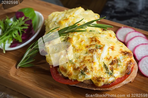 Image of French toast ham cheese and salad