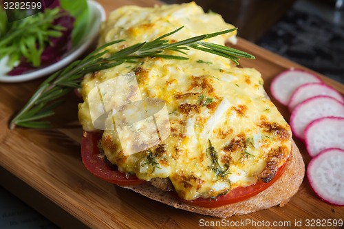 Image of French toast ham cheese and salad