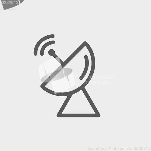 Image of Radar satellite dish thin line icon