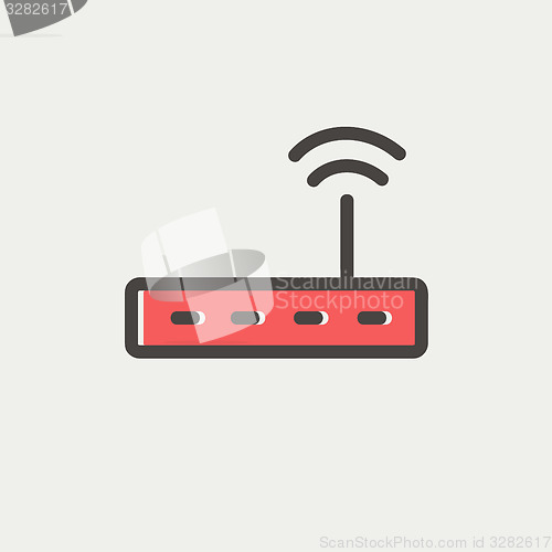 Image of Wifi router modem thin line icon