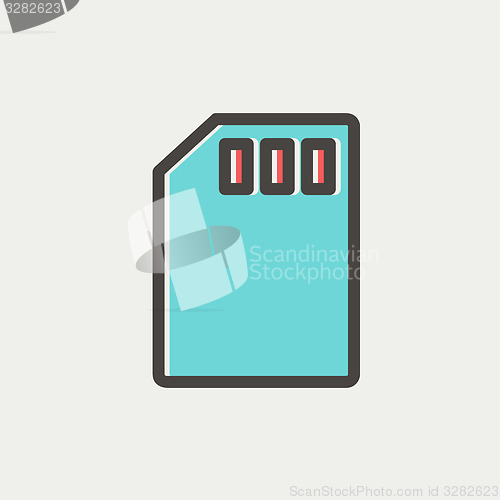 Image of Memory card thin line icon