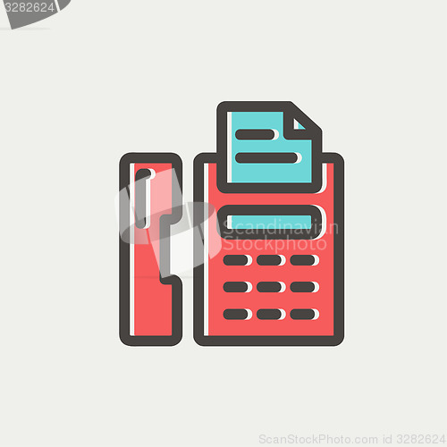 Image of Fax machine thin line icon