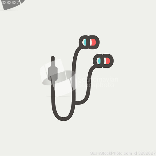 Image of Earphone thin line icon