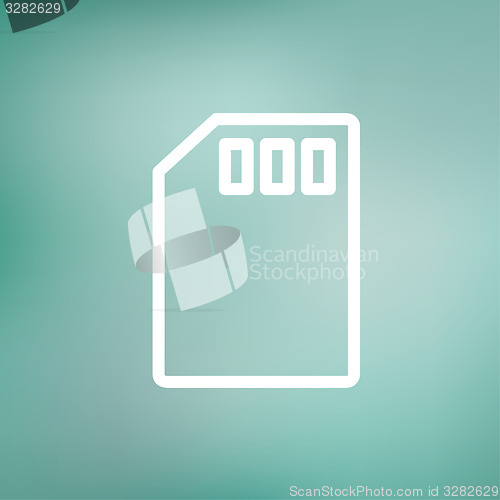 Image of Memory card thin line icon