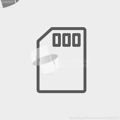 Image of Memory card thin line icon