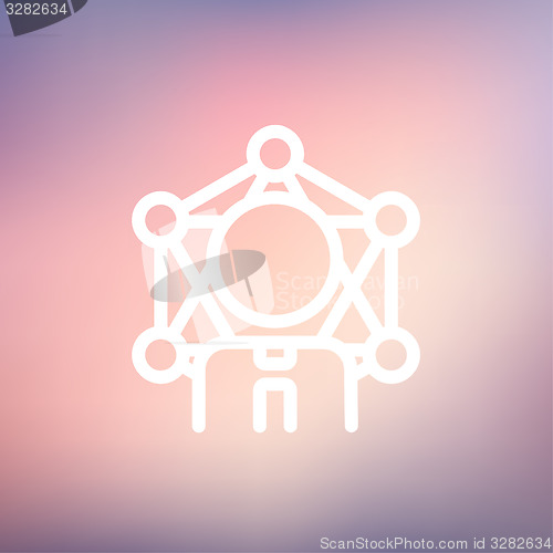 Image of Brain idea technology thin line icon