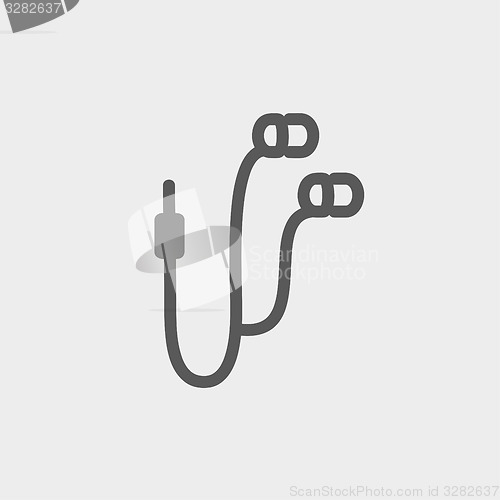 Image of Earphone thin line icon