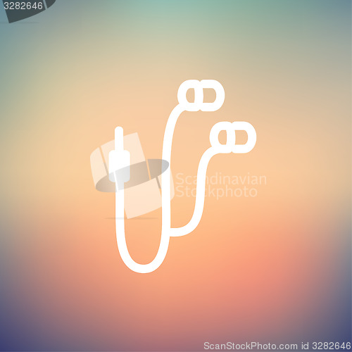 Image of Earphone thin line icon