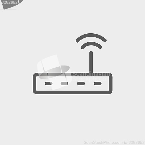 Image of Wifi  router modem thin line icon