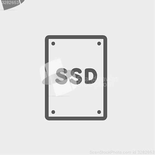Image of SSD Solid state drive thin line icon