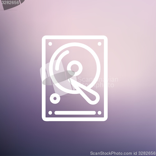 Image of Hard disk thin line icon