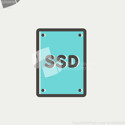 Image of SSD Solid state drive thin line icon