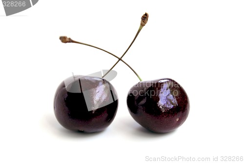 Image of Two cherries