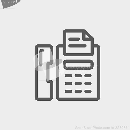 Image of Fax machine thin line icon