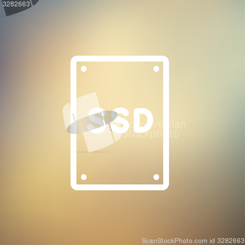 Image of SSD Solid state drive thin line icon