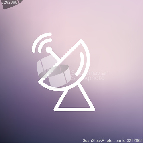 Image of Radar satellite dish thin line icon