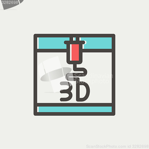 Image of Three d printer thin line icon