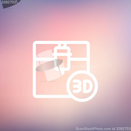 Image of Three D printing machine thin line icon