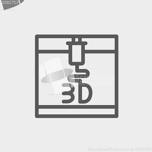 Image of Three d printer thin line icon