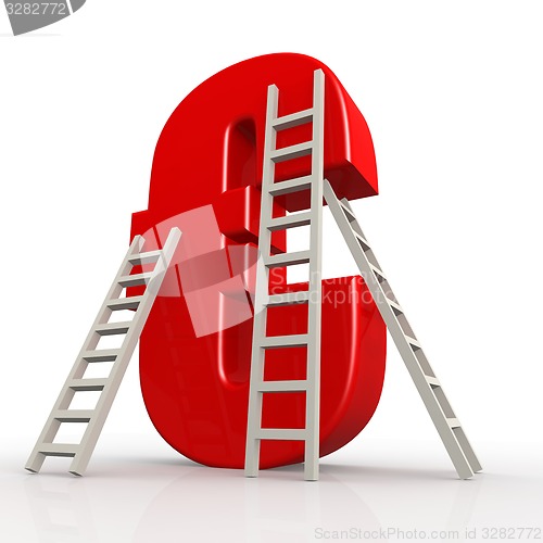 Image of Red euro sign with ladder