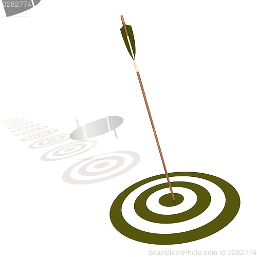 Image of Arrow hitting the center of a green target