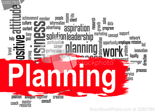 Image of Planning word cloud with red banner