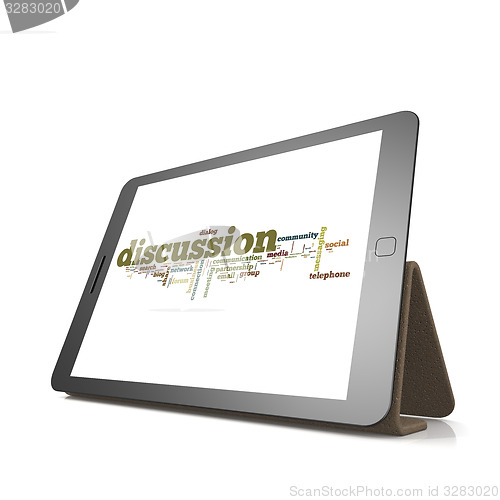 Image of Discussion word cloud on tablet